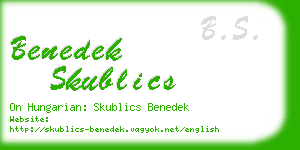 benedek skublics business card
